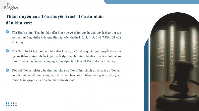 Điều 31a Luật tố tụng hành chính 2015 sửa đổi bổ sung 2025 quy định về Thẩm quyền của Tòa chuyên trách Tòa án nhân dân khu vực